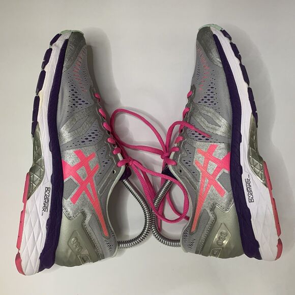 Womens Asics GEL-Kayano 23 Running Shoes Silver/Pink/Purple Size 6.5 - Picture 7 of 8